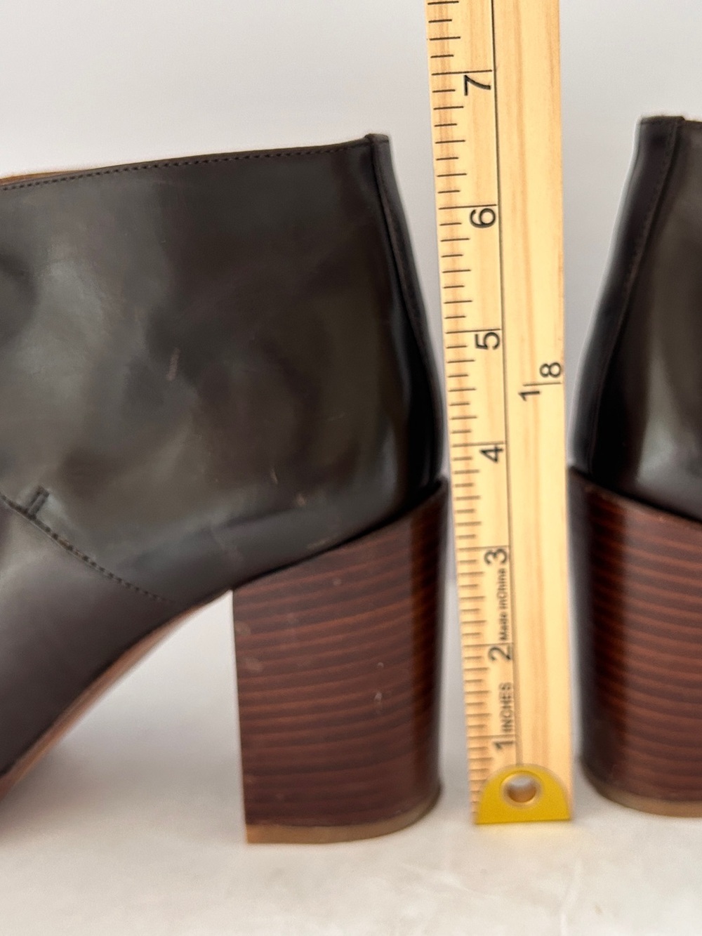 Veronique Branquinho Ankle Boots Brown Leather Heels Poetcore Size IT38.5 US 8.5 - Picture 11 of 15